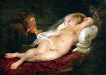 隠者と眠っているアンジェリカ   Peter Rubens