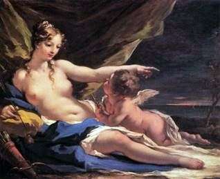 金星とキューピッド   Giovanni Antonio Pellegrini