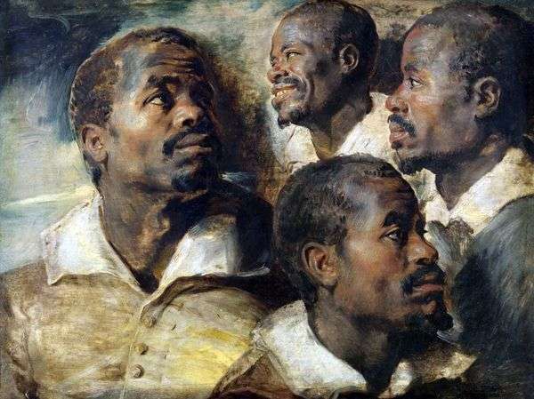 アフリカの頭の4つのスケッチ   Peter Rubens