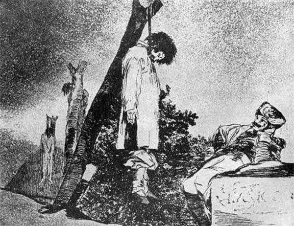 彫刻「Caprichos」（気まぐれ）「戦争の恐怖」   Francisco de Goya