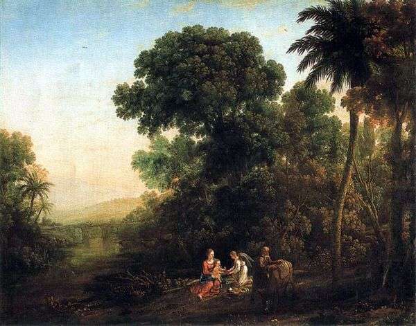 エジプト   Claude Lorrainに向かう途中の休息のある風景のある風景