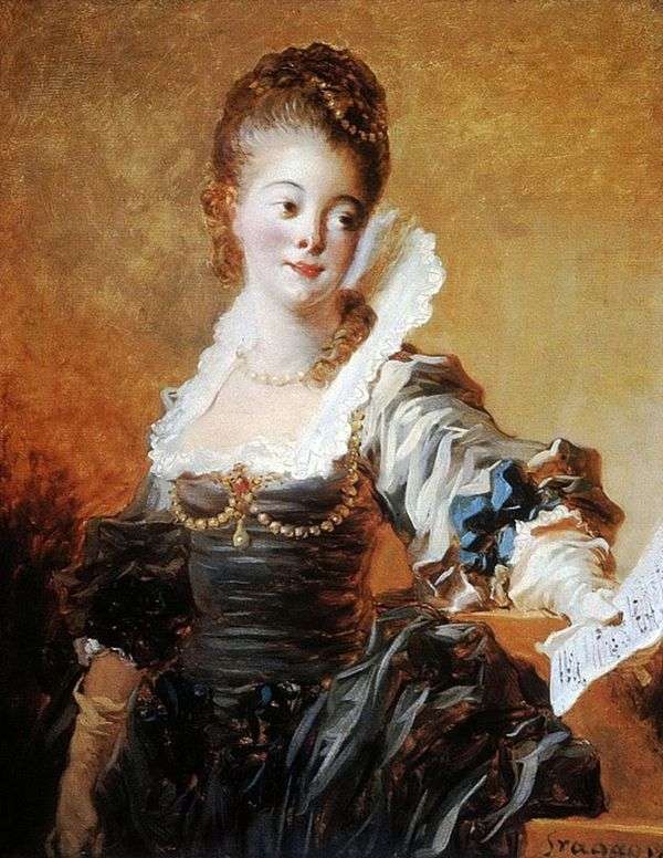 楽譜を保持している歌手の肖像   Jean Honore Fragonard