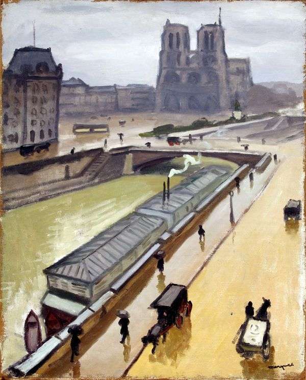 パリの雨の日。ノートルダム大聖堂   Albert Marquet