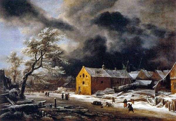 冬の夜   Jacob van Ruysdal