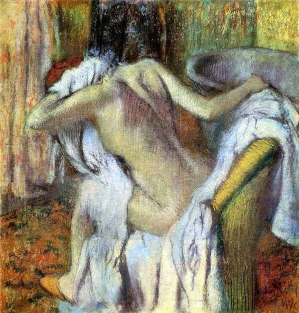 お風呂の後に自分自身を拭く女   Edgar Degas