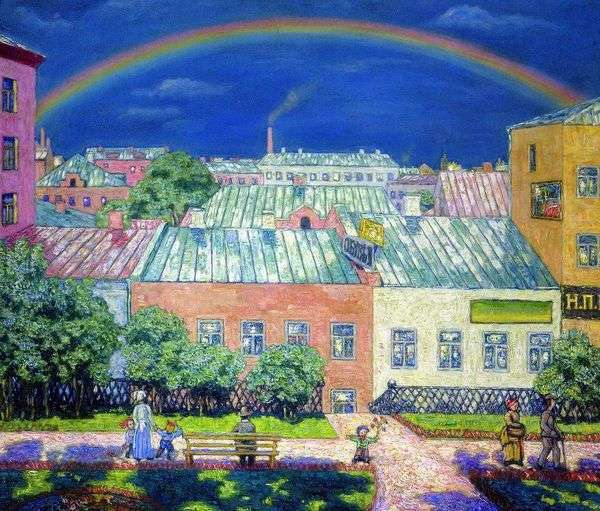 モスクワの風景です。虹   ニコライ・クリモフ