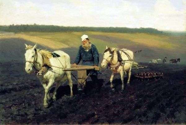 すき 耕地のレオ・トルストイ   Ilya Repin