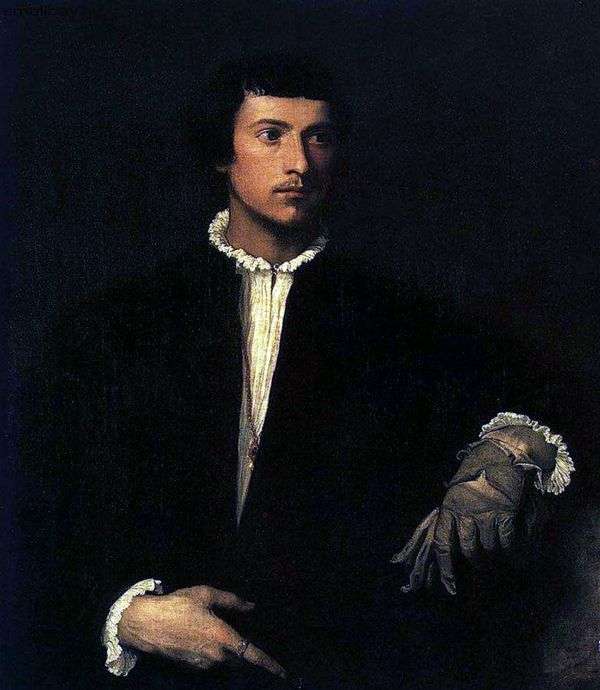破れた手袋   Titian Vechelioを持つ若い男の肖像