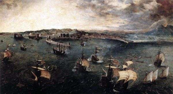 ナポリ港での戦艦   Peter Bruegel