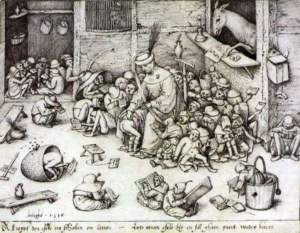 学校でのロバ   Peter Bruegel